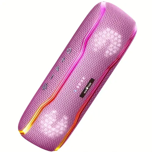 portable outdoor wireless speaker with colorful flashing lights 24h playtime 25w 100ft wireless range wireless usb c charging for indoor outdoor use perfect birthday gift portable wireless speaker festive sleek oval shape audio device modern gadget long gift