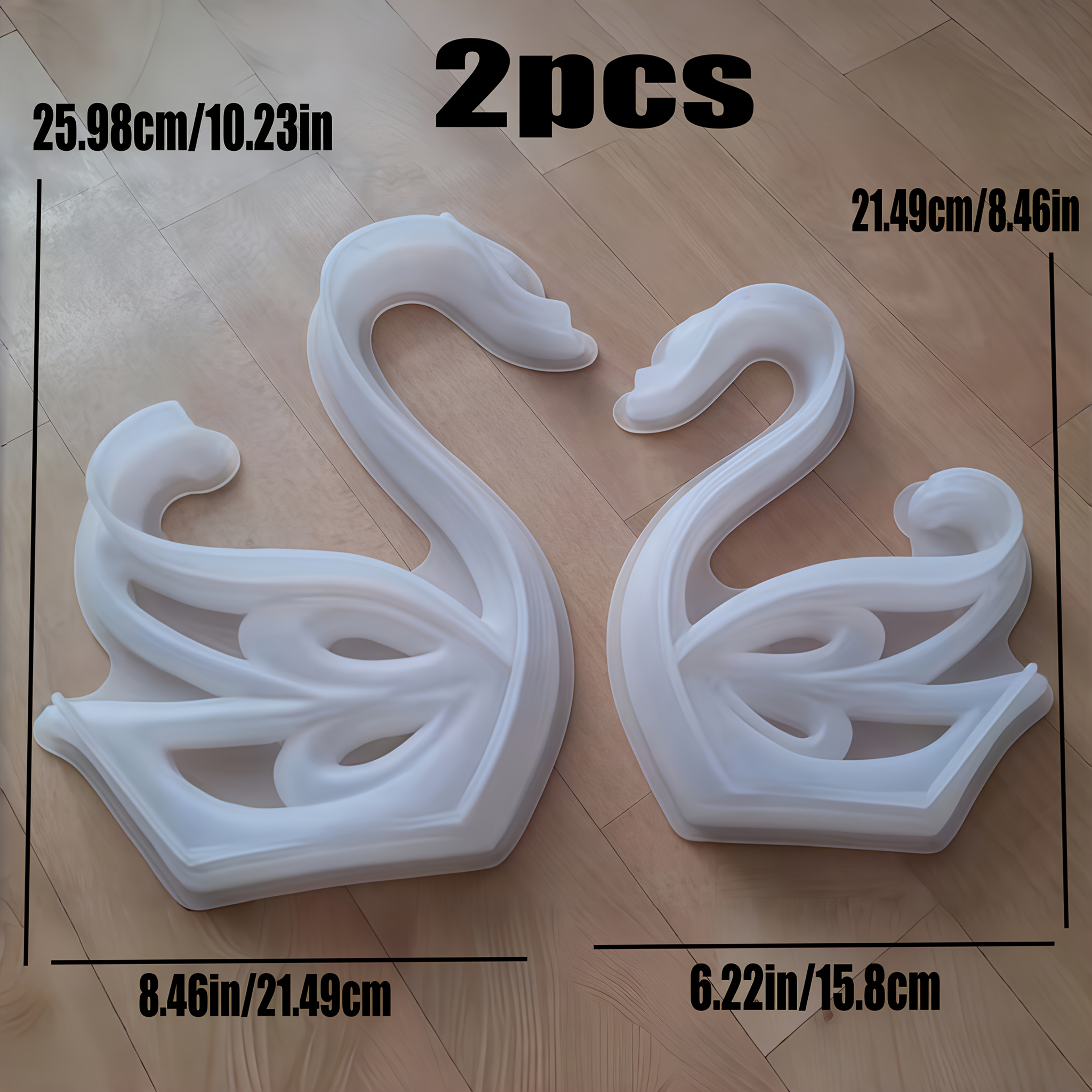 2pcs Swan Resin Mould - 1 Left 1 Right Swan Silicone Mould - Swan Plaster/cement/concrete Mould - Gift Making Silicone Mould - Home/desktop Decoration Moulds