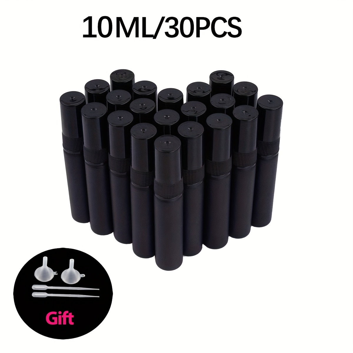 TEMU 30 pièces de flacons vaporisateurs miniatures 2ml/3ml/5ml avec finition sablage, portable, idéal comme cadeaux pour amis et famille
