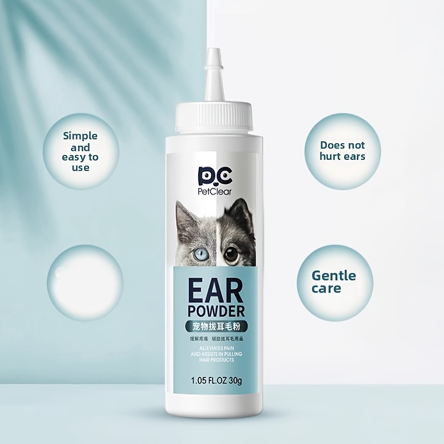 Image of Pet Ear Hair Removal Powder, A Pet Ear Care Auxiliary Product. It Remove Pet Ear Hair, While Containing Formula, Helping Manage Odor. Product Length 18cm/7.09inch, Width 5cm/1.97inch
