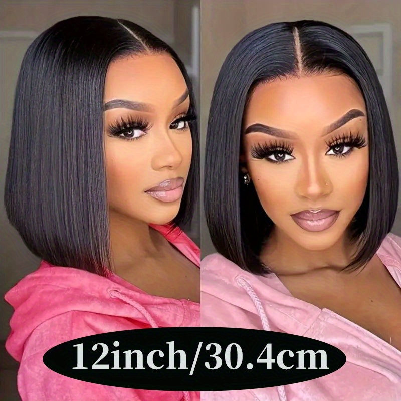 Bob Human Hair Wig 13×4 Lace Front Wig Human Hair Short Hair Wig Straight BOB Wig 20.32-30.48 cm 150% Density Wigs Suitable for Holiday Use