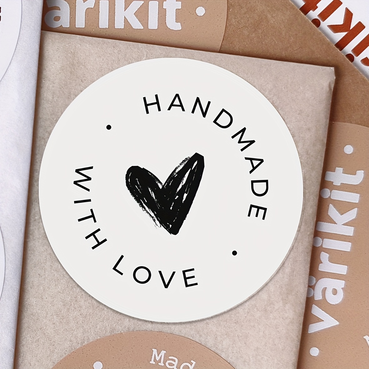 Image of 102pcs 2inch 5cm Minimal Thank You Stickers, For , Gift Boxes, Party Favors, Sealed Envelopes, Online Retailers, Small Businesses, Local Shops, Black Beige
