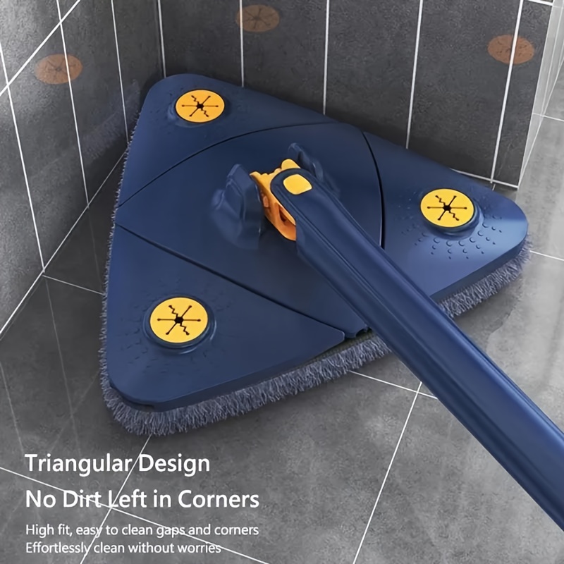 360° rotating triangular mop with 10 replacement cloths - adjustable & retractable, suitable for all , home use in kitchen, bathroom, bedroom, living room, mop for floor, bathroom cleaning, modern mop design Product details 8
