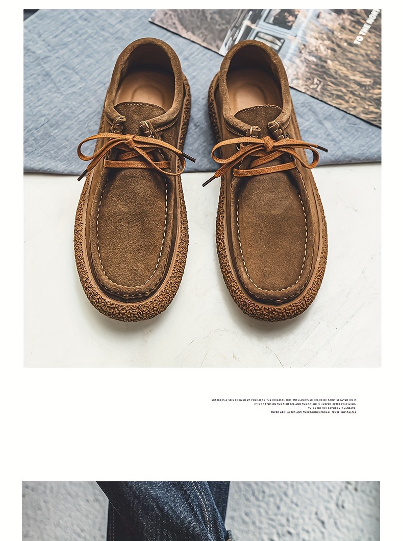mens breathable retro casual slip on loafers soft sole for in black khaki sizes details 11