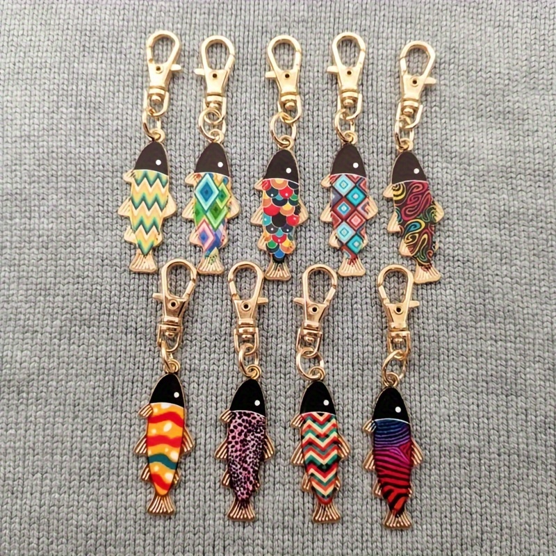

9pcs -shaped Keychain Set - Alloy Metal, , Women's For & Backpacks,
