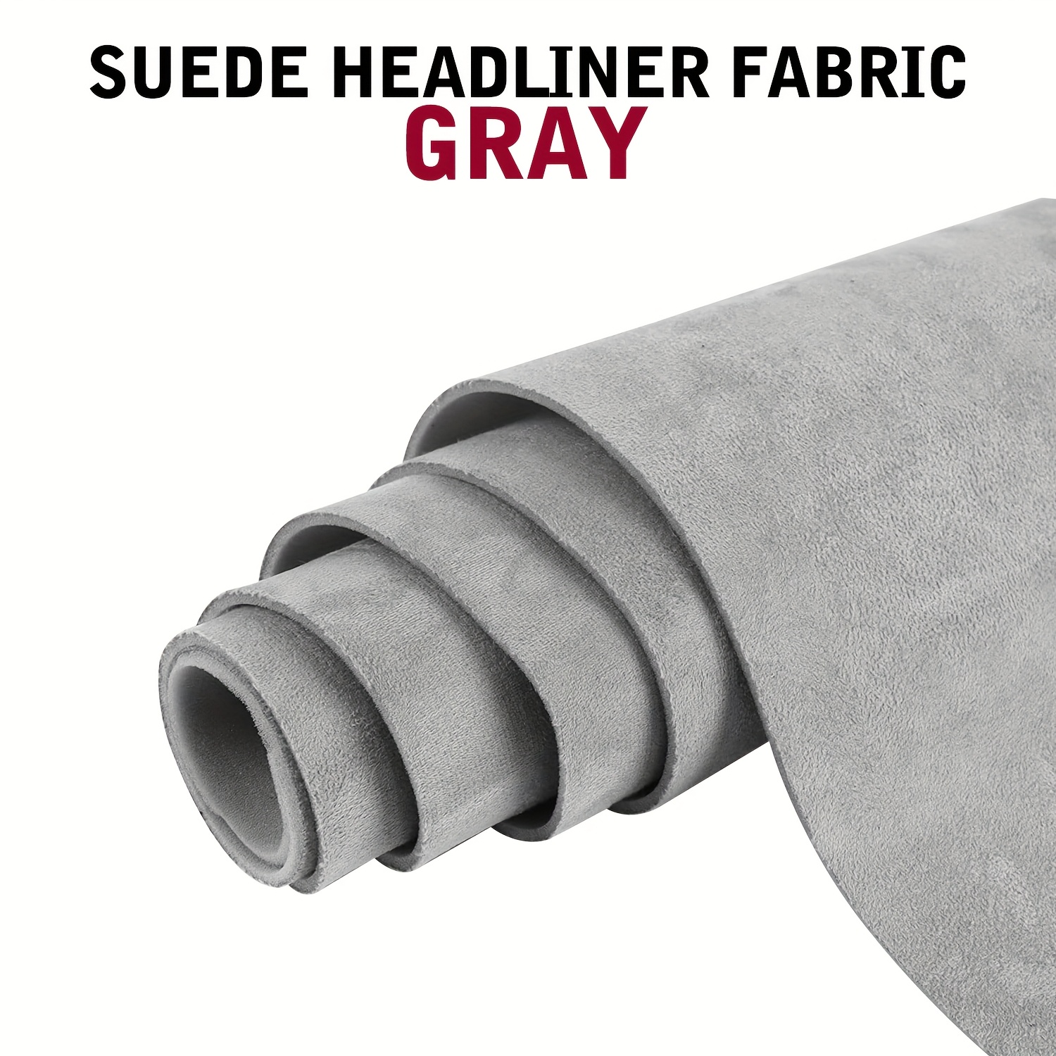 TEMU 98" L X 59" W Auto Headliner Fabric With Foam Backing - Gray Interior Replacement Material For Car/truck/suv/rv Roof - /diy Headliner Material, Festival Decoration (packace By Folding)