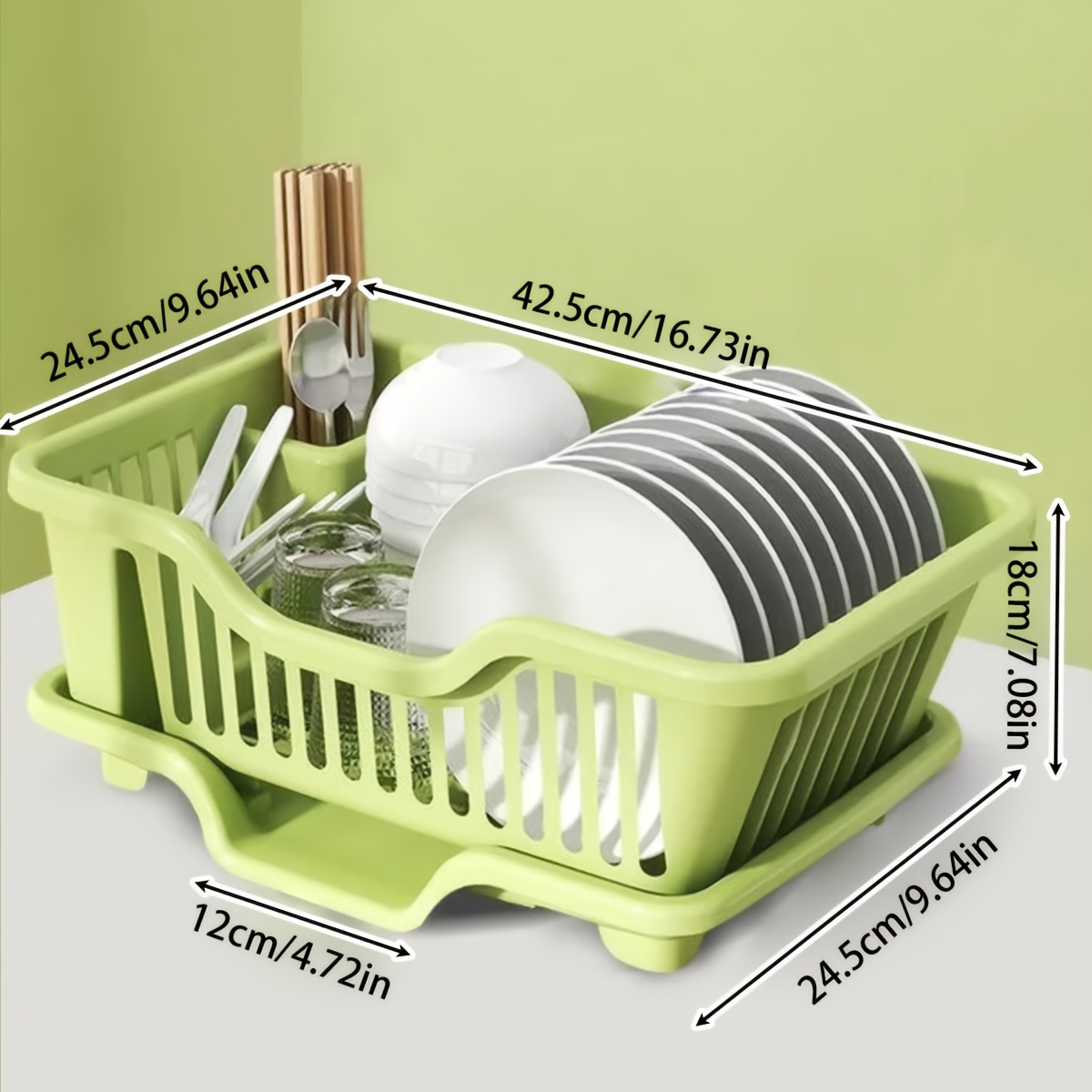 TEMU Égouttoir à vaisselle pour plan de travail de cuisine, pour assiettes plates, à soupe, verres et ustensiles de cuisine. Installation simple