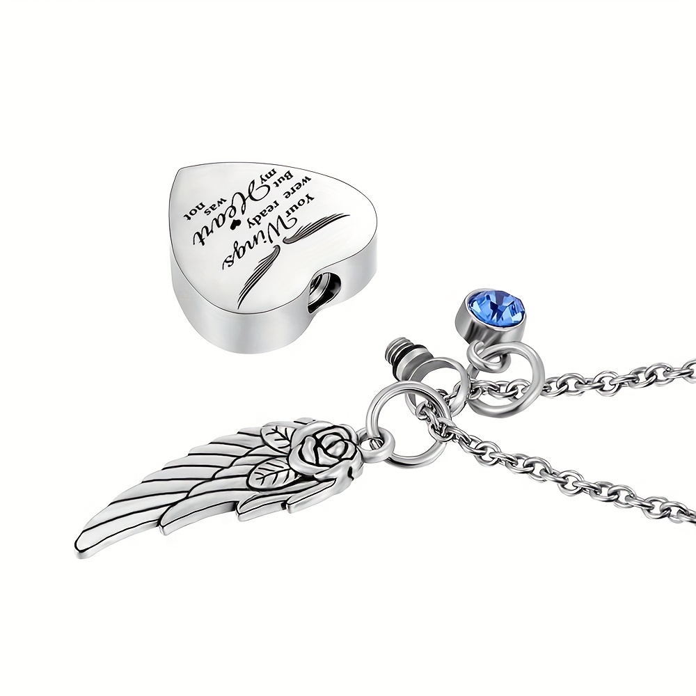 Personalized Heart Cremation Urn Necklace with Birthstone Options
