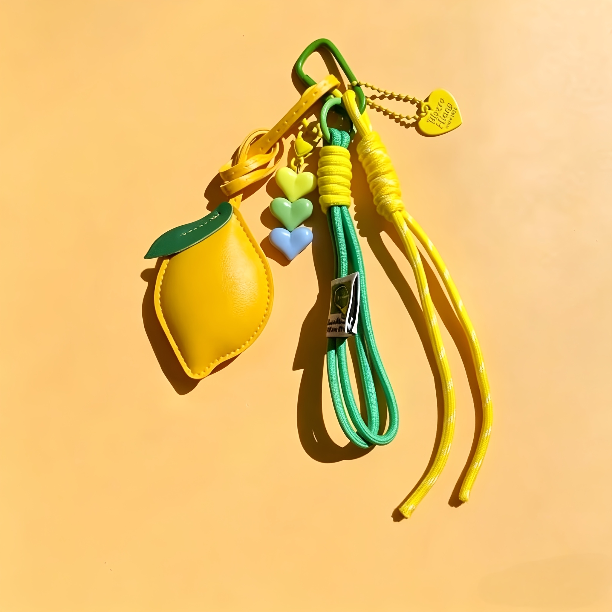 Image of Charm, Faux Leather Pendant With Woven Lanyard & Carabiner, Fashion Keychain For Handbag Backpack Purse, Y2k Aesthetic Accessory For Women, Gift For Birthday Daily Use