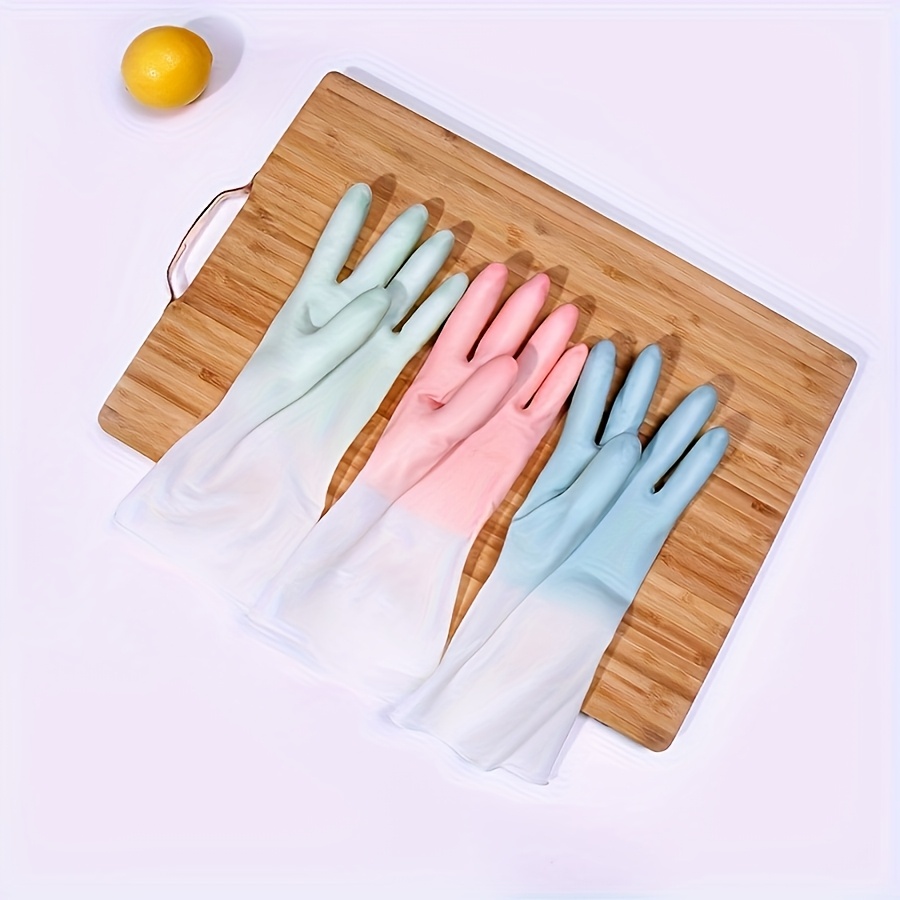 a pair of premium waterproof kitchen dishwashing gloves, designed for non-slip household tasks,   laundry gloves, cleaning supplies. details 0