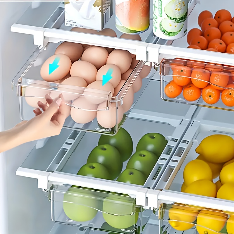 2pcs refrigerator storage box wall hanging space saving storage box reusable food grade freezer fresh drawer box organizer for fruits vegetables hanging shelf for kitchen dining organization great gift for    