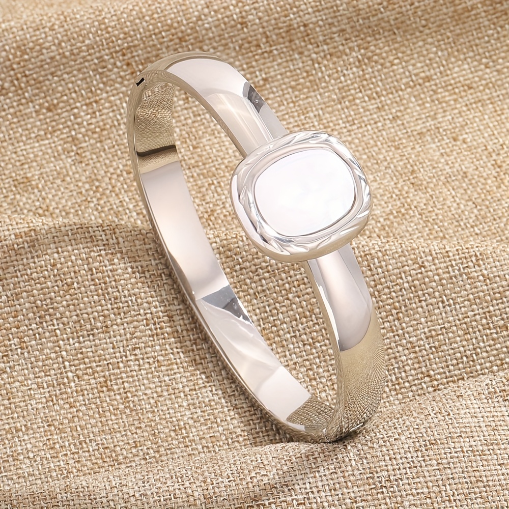 2pc Stainless Steel Round Design Bracelet Set
