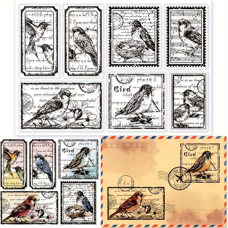 

1pc Bird-themed Scrapbooking Stamp - Pvc Craft Template For Artistic Drawing & Painting