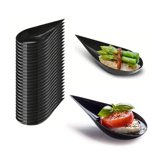 25 50 75 100pcs teardrop mini appetizer plates reusable sauce dishes dessert and appetizer serving platters suitable for occasions birthday bbq wedding dinner adult ceremony valentines day thanksgiving easter