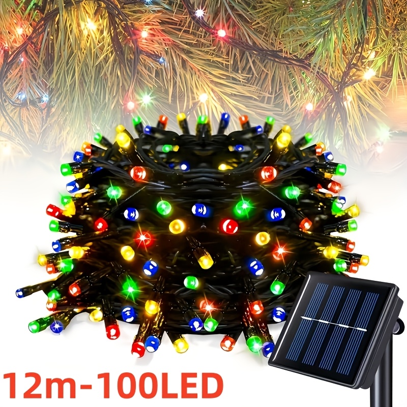 TEMU Outdoor Solar Led Light String, Suitable For Christmas, Weddings, And Gardens – Space Theme, Push Button Control, Flashing Function, Plastic