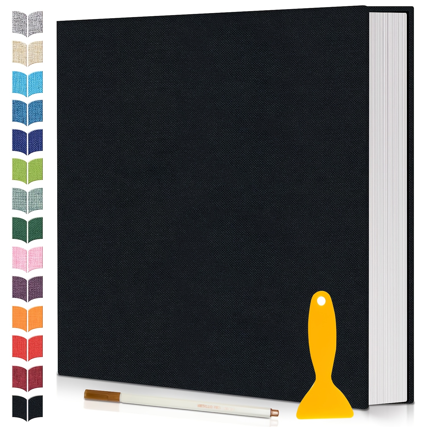 E-shop Rustikales Linen Photo Album 11.5x10.5 Zoll, 30 Blätter/60 Seiten, DIY Memory Book für Hochzeiten, Jugendliche, Reisen - Selbstklebende Seiten,
