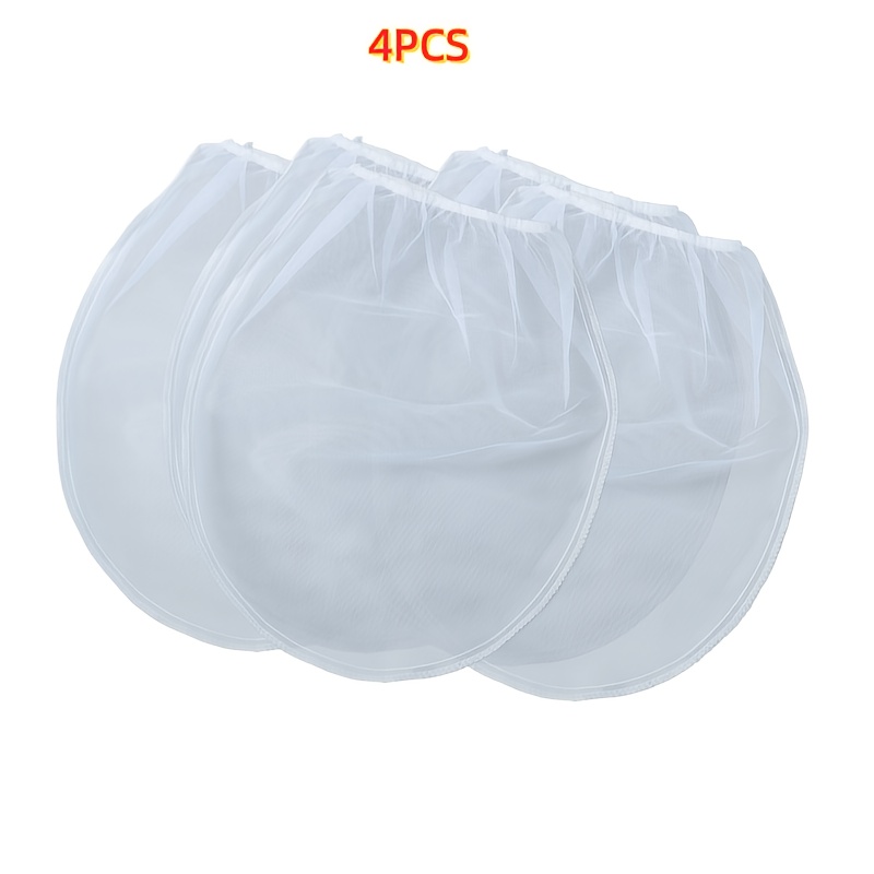 Image of 4pcs Paint Filter Bags Made Of 1-gallon Fine Mesh Nylon Material With Elastic Drawstring, 3.8-liter Disposable Bucket Filter, Suitable For Paint, Ink, And Glue