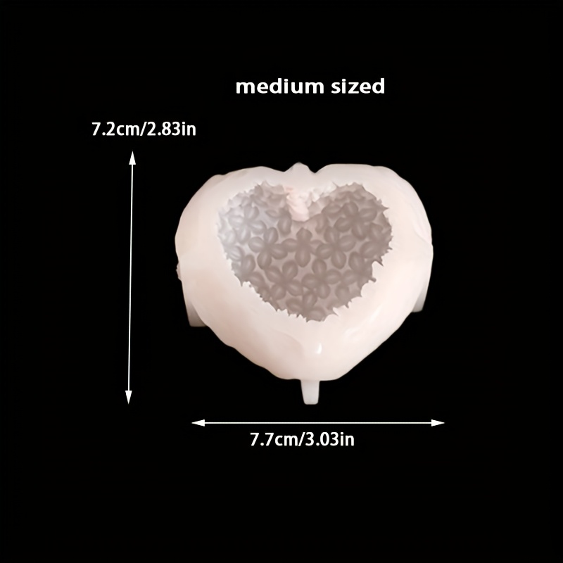Image of 3d Love Heart Silicone Candle Mold Handmade Creative Flower Plaster Resin Soap Making Supplies Kit Home Gifts