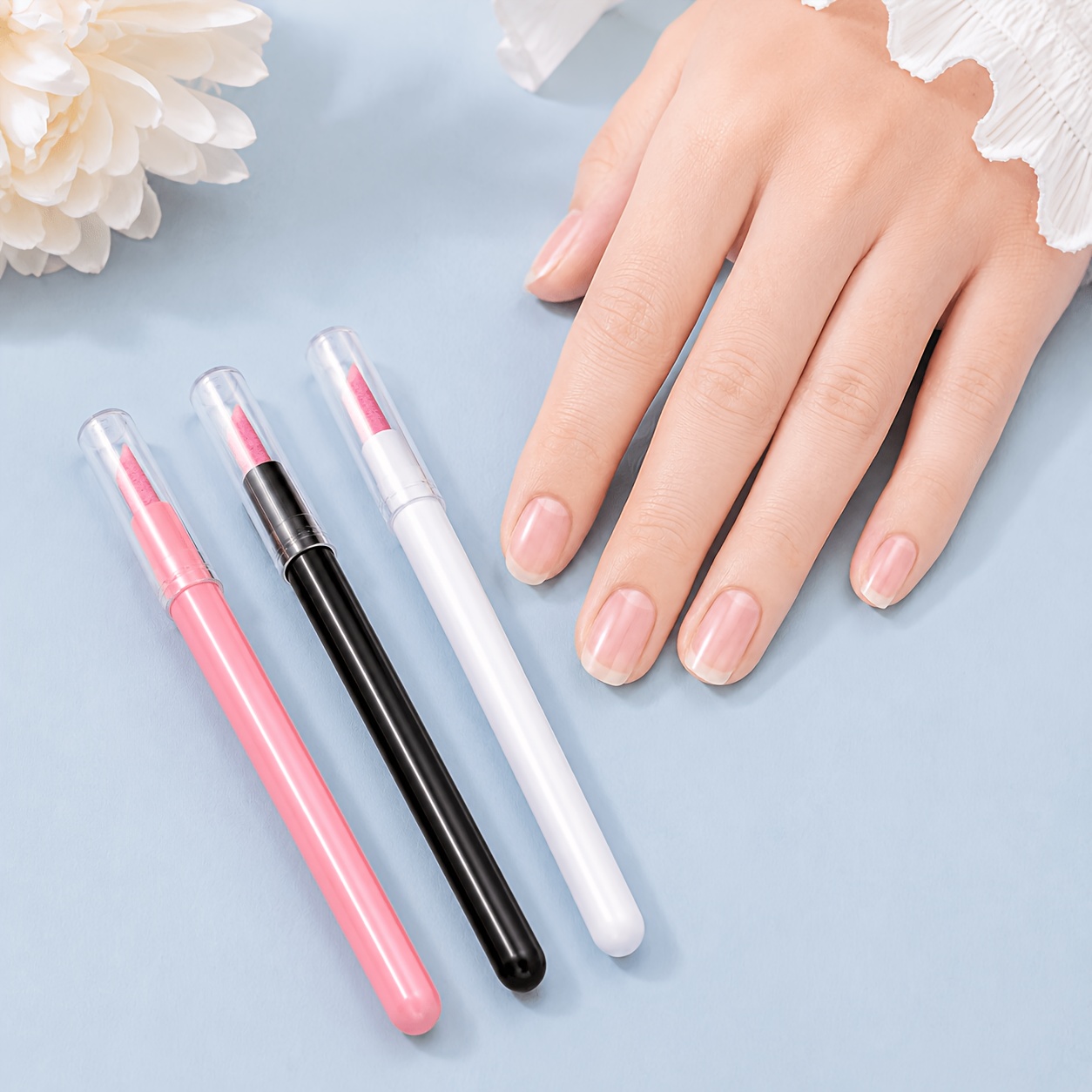 3pcs Quartz Push Nail Pen Cuticle Remover Set