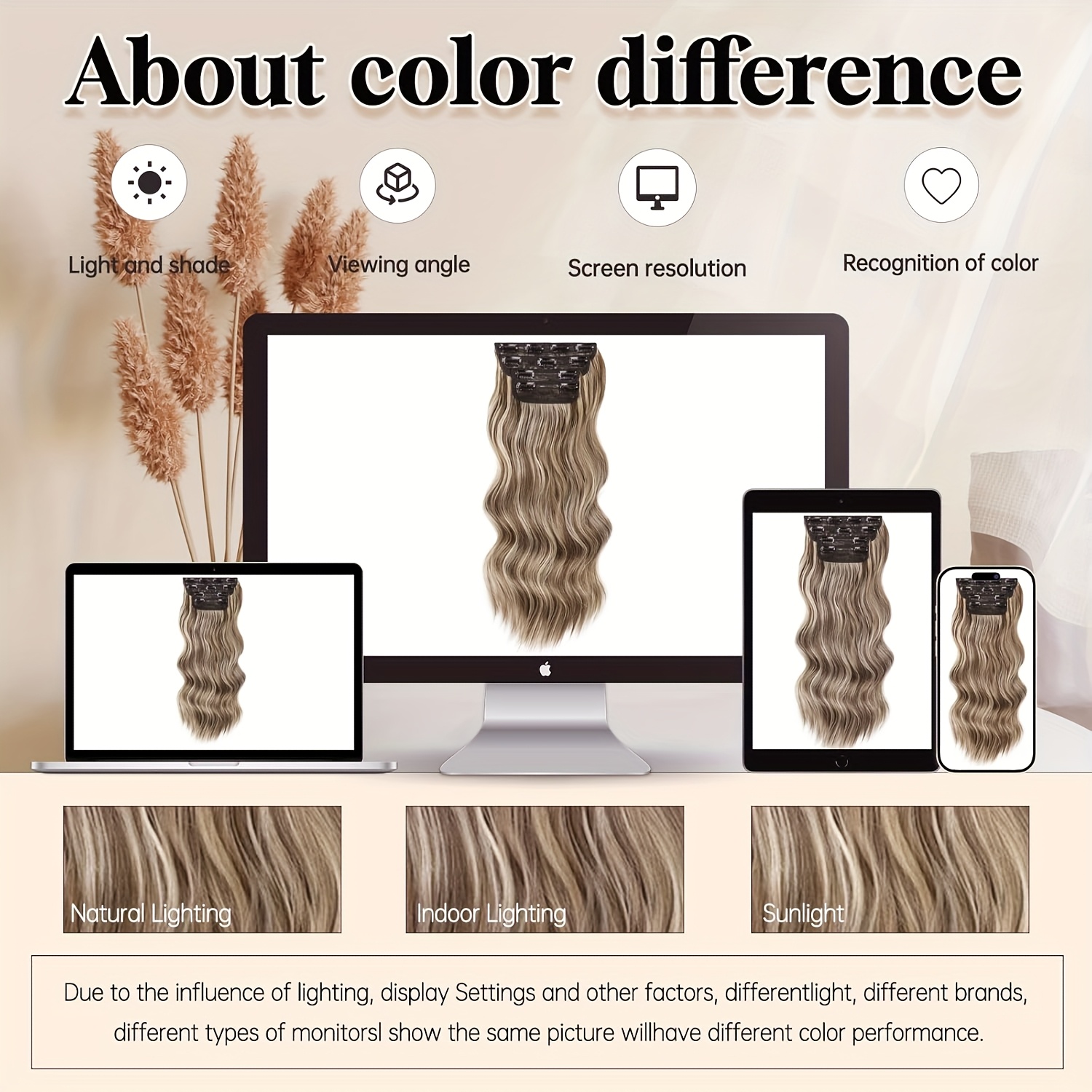 4pcs clip in hair extensions 20 inch long wavy synthetic hair chocolate brown with blonde highlights   resistant clip in extensions for women adds volume dimension   hair types   dimensional hairpieces naturallooking hairpieces   hairpieces beauty enthusiasts details 3