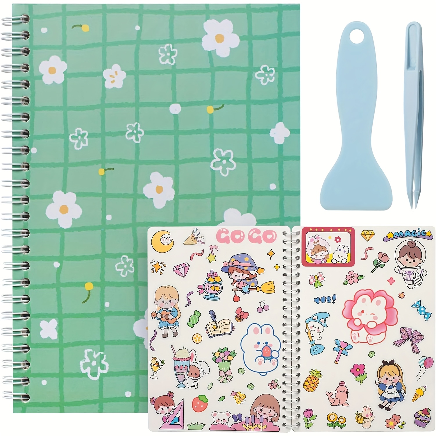 Mädchen Bücher Sticker Set – 2 Bögen, 180x110 Mm, Handmade Journal & Planer Aufkleber