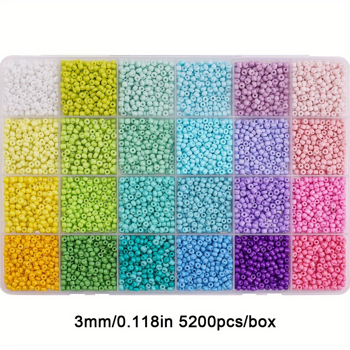 TEMU 5200/36400pcs 3mm Seed Kit, 24/168 , Diy & Jewelry Making, For Gifts, Beginner & Experienced ,