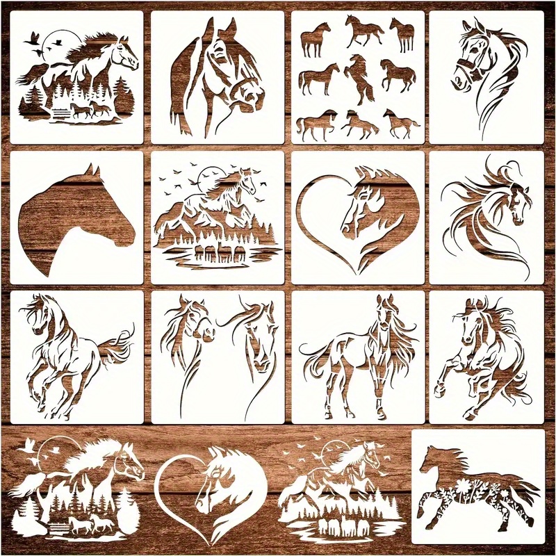 Image of Reusable Horse Designs, Ideal For Painting On Wood, Decorating Plastic Farmhouses, Wall Canvas Art, And Wood Burning Projects, As Well As Patterns Perfect For Woodworking, Wall Decor