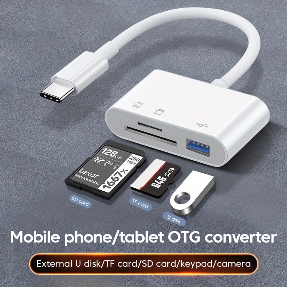 * 6-in-1 USB-C & USB 3.0 SD Card Reader - * Plug & Play for iOS * Windows * Laptops & Phones, Compact Portable Design with USB-C to USB 3.0 Adapter