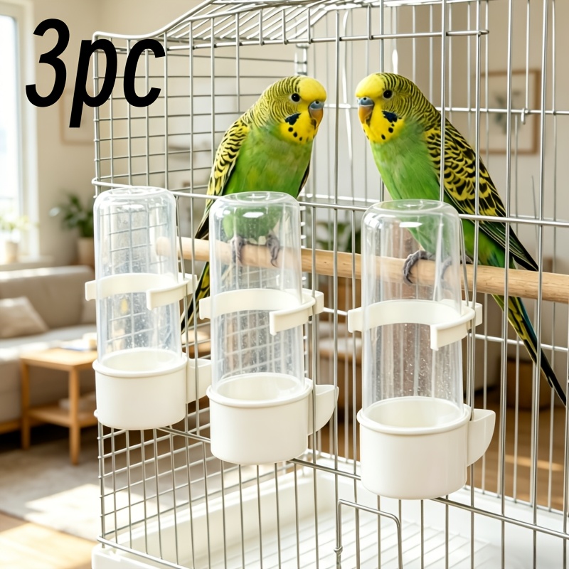 Image of 3 Pack Bird Waterer And Feeder For Budgies And , Durable Bird Feeding And Drinking Bottle, Small Pet Waterer, Small Pet Drinking Supplies, Battery Free, Without Battery