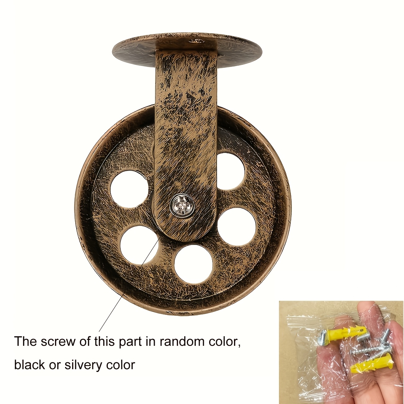E-shop Vintage Industrie Deckenmontage Riemenschwungrad - Robuste Metallkonstruktion mit rustikalem braunem Finish, keine Elektrizität erforderlich,