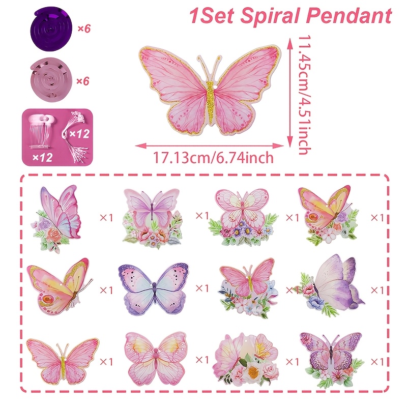 Image of 1set, Theme Spiral Pendant, Pink Hanging Ornaments, Theme Birthday Party Decoration, Baby Shower Party Supplies, Wedding Bridal Party Decor, Event Party Charms Decoration