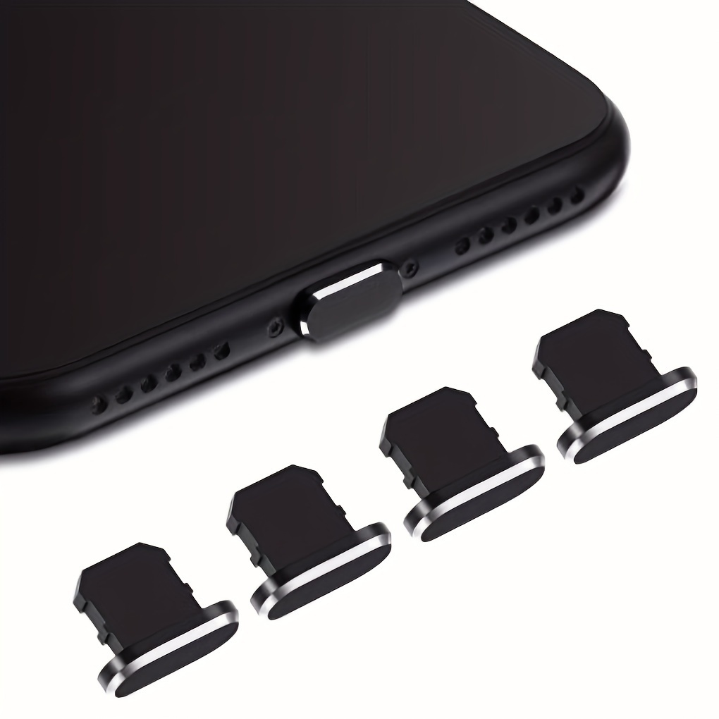 

4pcs Dust Covers Compatible With Iphone 11, 12, 13, 14 Charging Protection Dustproof Compatible With Iphone 11, 12, 13, 14, Pro, Max/x/xs/xr, 7, 8 Plus, Ipad Mini/air (black)