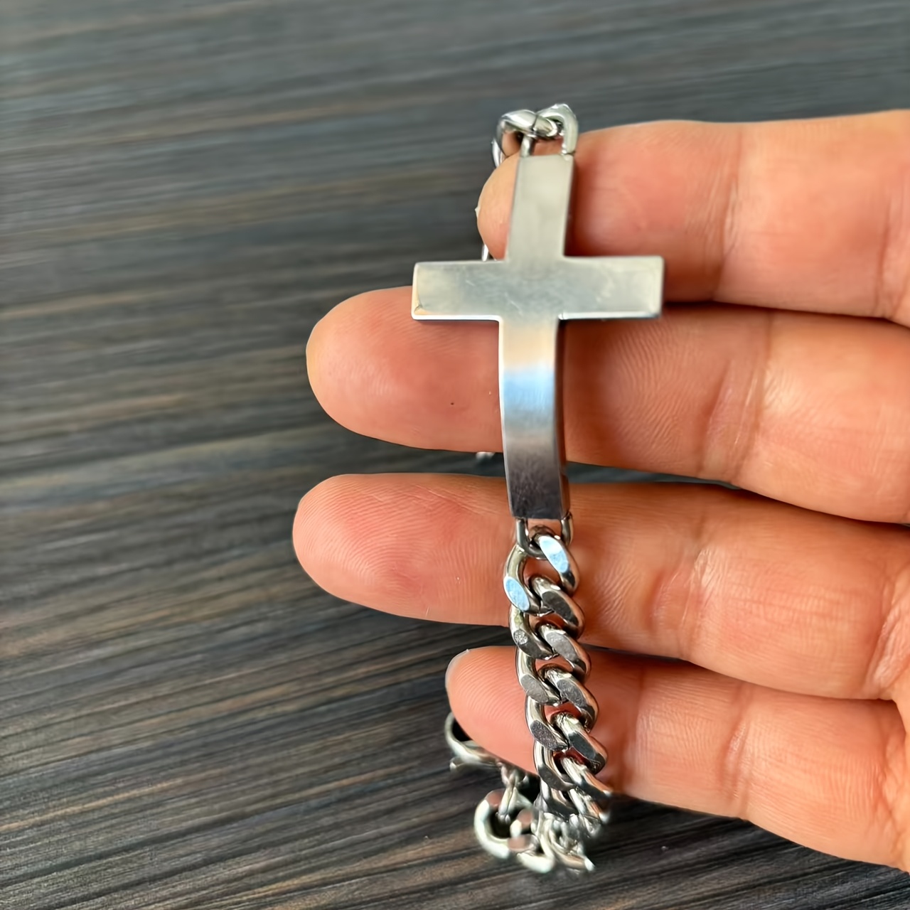 Fashion Stainless Steel Playing Card Cross Stitching Bracelet
