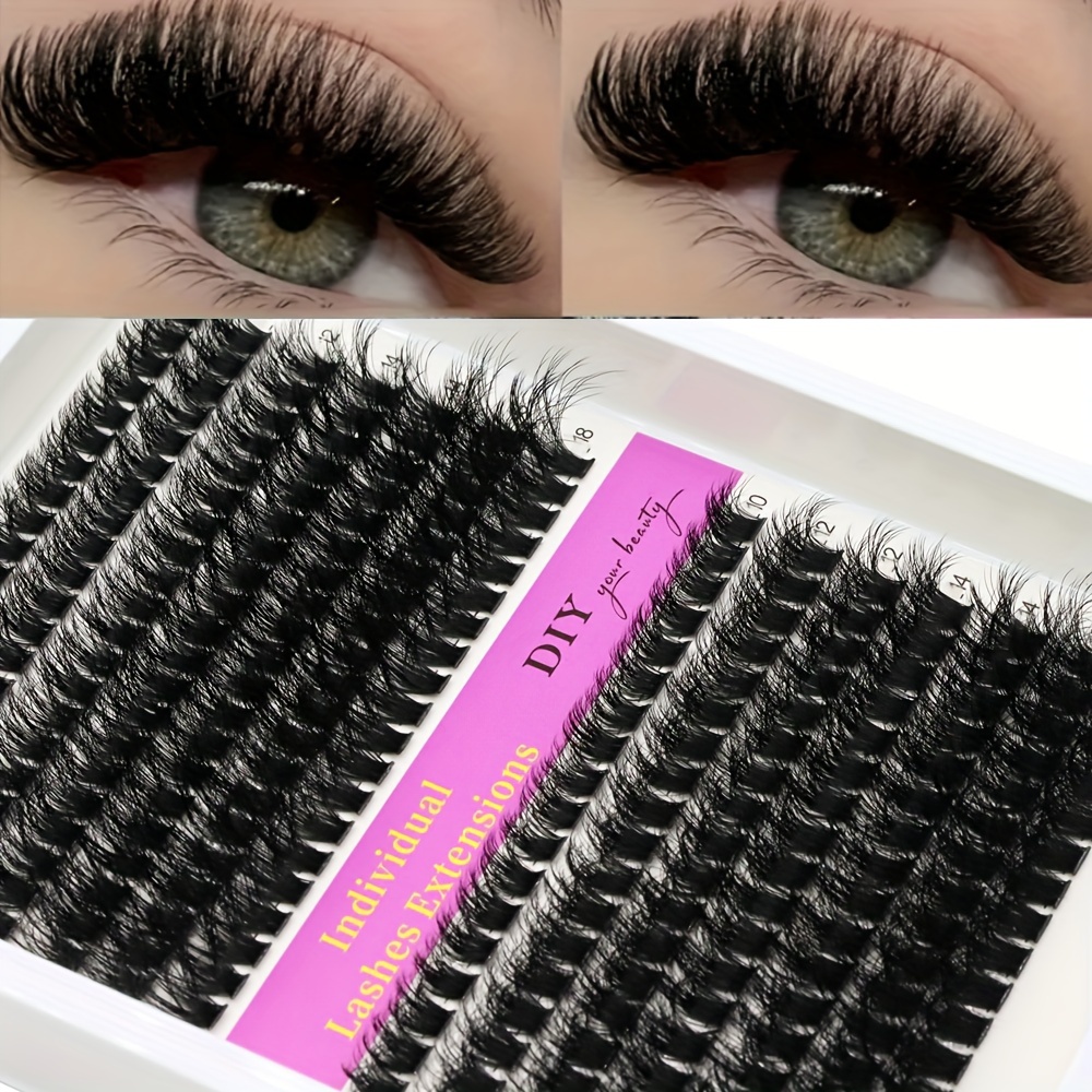 

14 Fluffy Segmented False Eyelashes Bundle 40/60/80/100d Curling Cc/d/dd Curling Lashes Can Lashes Length 10-18mm