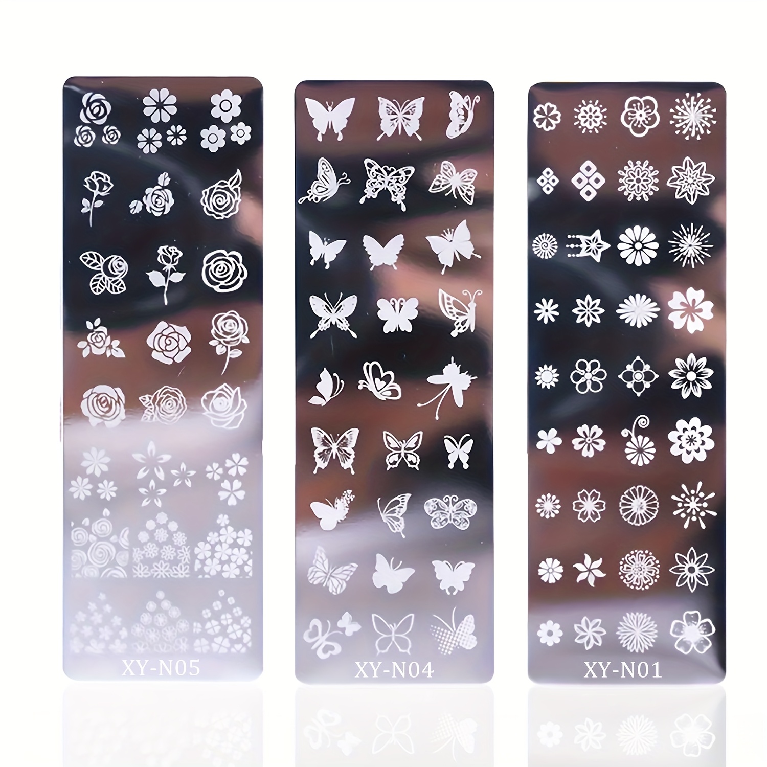 3pcs Nail Stamp Plates Flower Pattern Nail Stamping Templates Manicure Stencils Tools For Nail Art Decoration