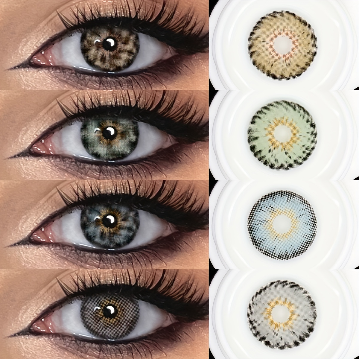 1 Paio di Lenti Circolari Colorate Freshlady 14.2mm Siri Collection, Alto Contenuto di Acqua (40%), Lenti Iris Morbide e Traspiranti, Accessori per Occhiali, Effetto Occhio Vibrante, Comodo Adattamento, Lenti Disponibili per un Anno per l'Uso Quotidiano