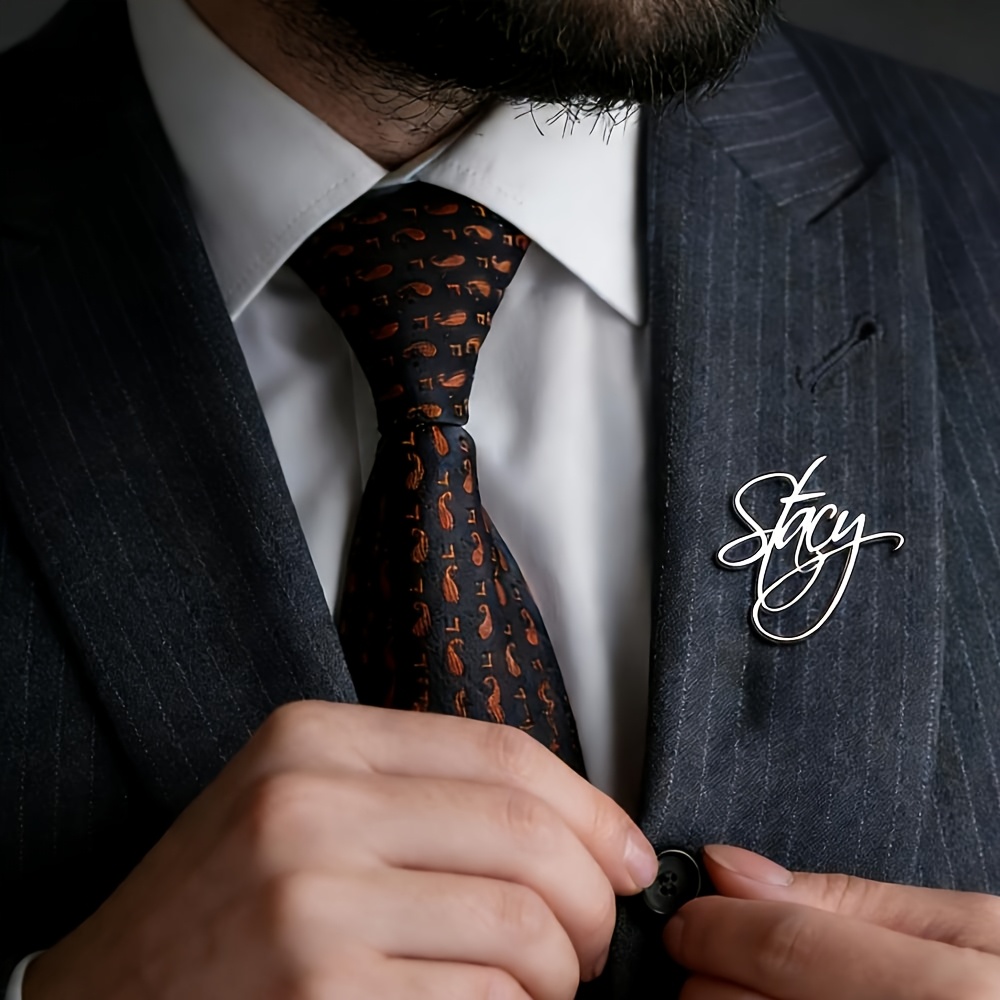 TEMU [customization] Custom Personalized Name Brooch, Easy Name Brooch Cursive Style Font, 1pc Elegant Bohemian Gift For Mom, Suitable For Birthday,