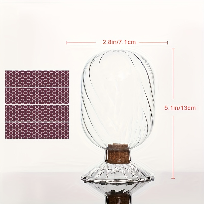 Image of 1pc Glass Matchbox Decorative Glass Matchbox, Funky Mantelpiece Decoration, Glass Storage Jar. With 4 Plates, Matches Not Included