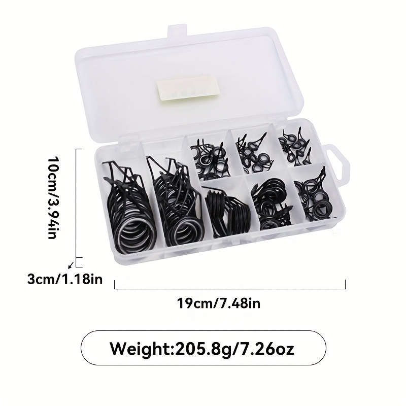 TEMU 75pcs WEIHE Ensemble d'œil de guide en boîte, boucle de fil de guide en céramique pour à pêche et accessoires