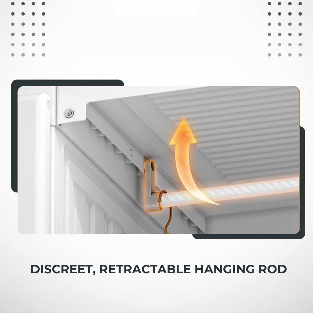 Magnetic Transparent Door Portable Wardrobe, with A Sturdy, Foldable Frame And Easy Assembly. Features 2 Or 3 Hanging Rods for Clothing Storage, Suitable for Bedrooms, Living Rooms, Dormitories, And Apartments.