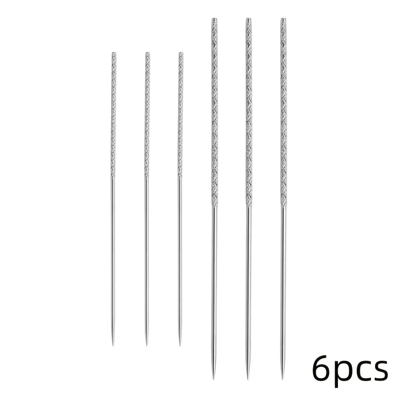 6pcs No-hole Novel Scallop Needles, Fabric Repair Needles Convenient To Wear, Trousers Hem Threading Head Needles…: retailer-supplied image