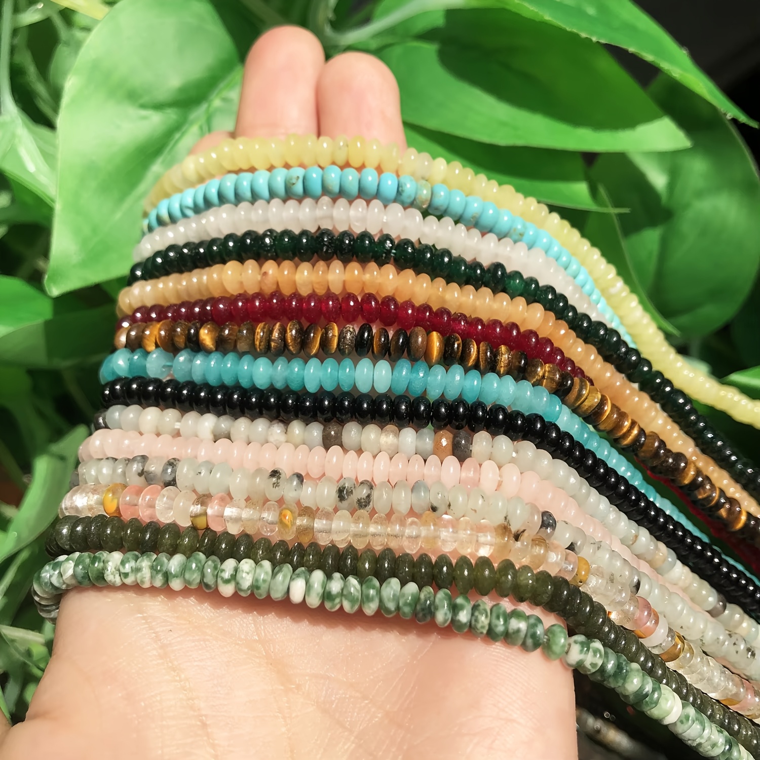Multicolored Abacus Stone Beads, 4X2Mm for Jewellery Making
