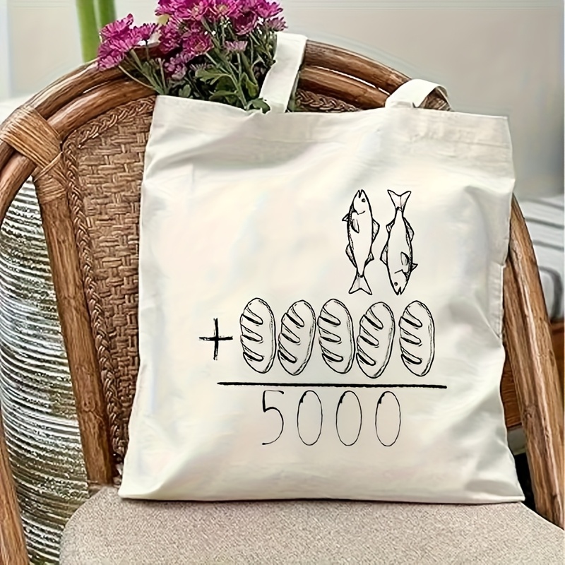 Ladies' Fashion Casual Unisex Canvas Tote Bag Feeding The 5000