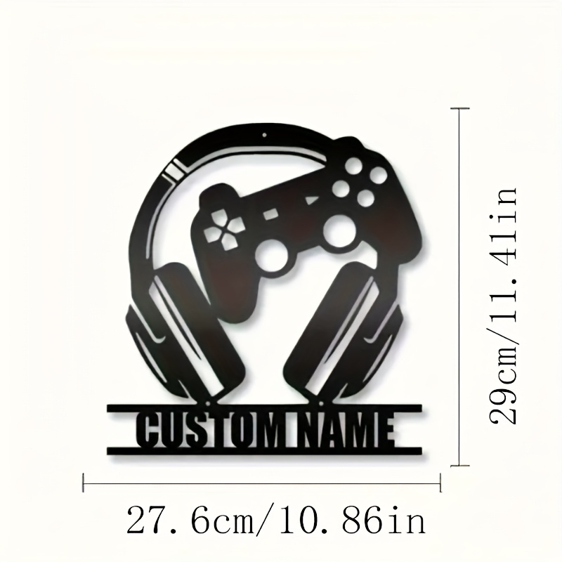 TEMU 1pc Personalized Customized Game Player Perfect Gift – Black, Powerless Metal Wall Art With Gamepad Design, Suitable For Gaming Rooms And Bedrooms, Ideal Gift For Teenage Boys TEMU 1pc Personalized Customized Game Player Perfect Gift – Black, Powerless Metal Wall Art With Gamepad Design, Suitable For Gaming Rooms And Bedrooms, Ideal Gift For Teenage Boys