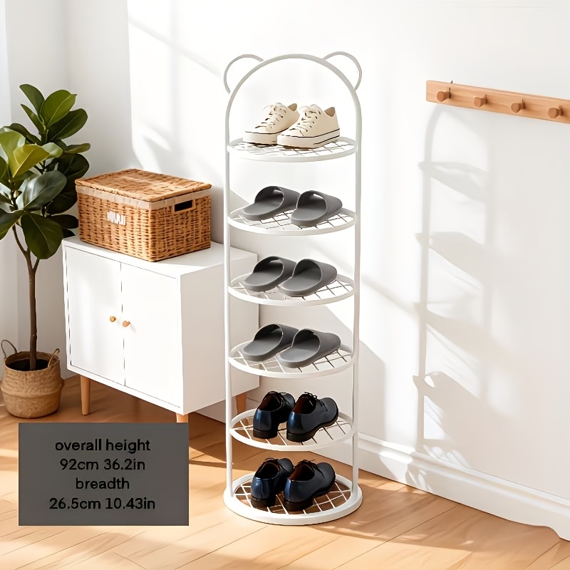 6-layer Free Standing Shoe Racks, A Bear Ear Metal Shoe Rack, And , Suitable For Room Types, Space-, Storage Racks Sturdy Durable Space Metal Material Shoes Shelves