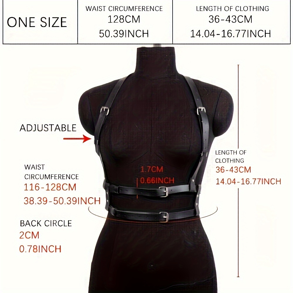 Women's Harness Belt Street Punk Style with Rivet Detail, Plus Size