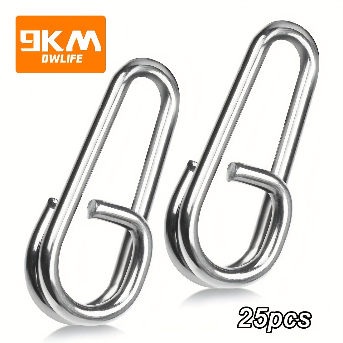 

25pcs 9km Dwlife Stainless Steel Fishing Swivel Snap Rings - Oval Split Rings With Smooth Rotating Action For Saltwater Fishing, Ideal For All Holidays, Best For Christmas, Thanksgiving