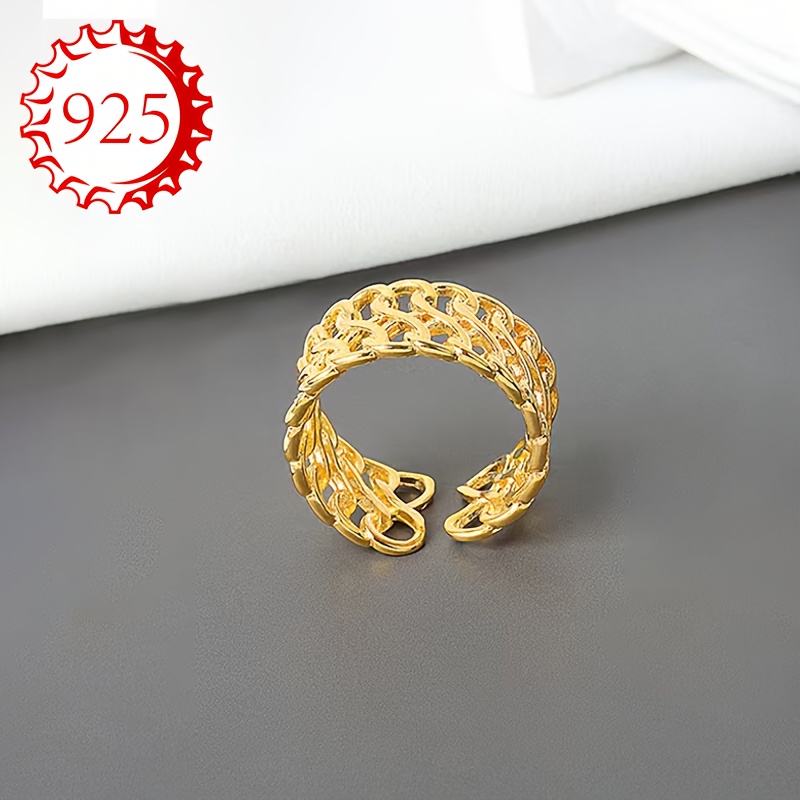 925 Silver Hollow Weave Cross Ring - Stylish Index Finger or Tail Ring