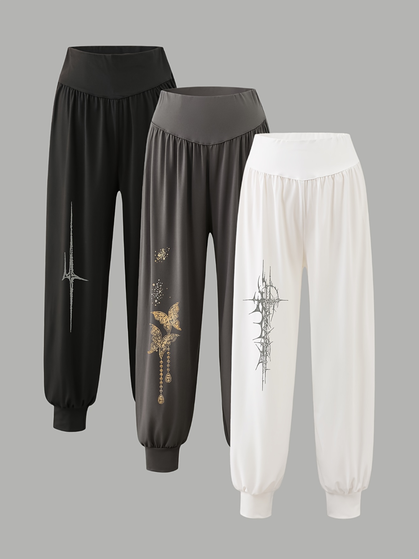 3-Pack Women's Casual Harem Pants for All Seasons