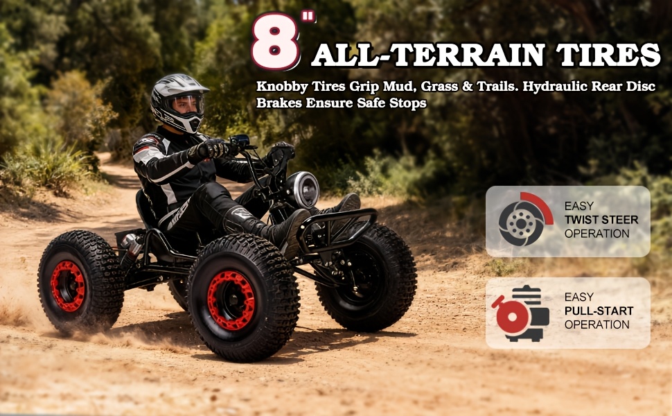 adult go-karts and   off- -karts, 6-inch off-road tires, rear disc brakes Product details 2